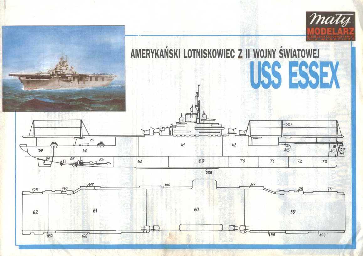 美国航母Essex艾塞克斯船模平面图纸
